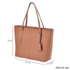 Rome Closeout Genuine Leather Solid Tote Bag - Red