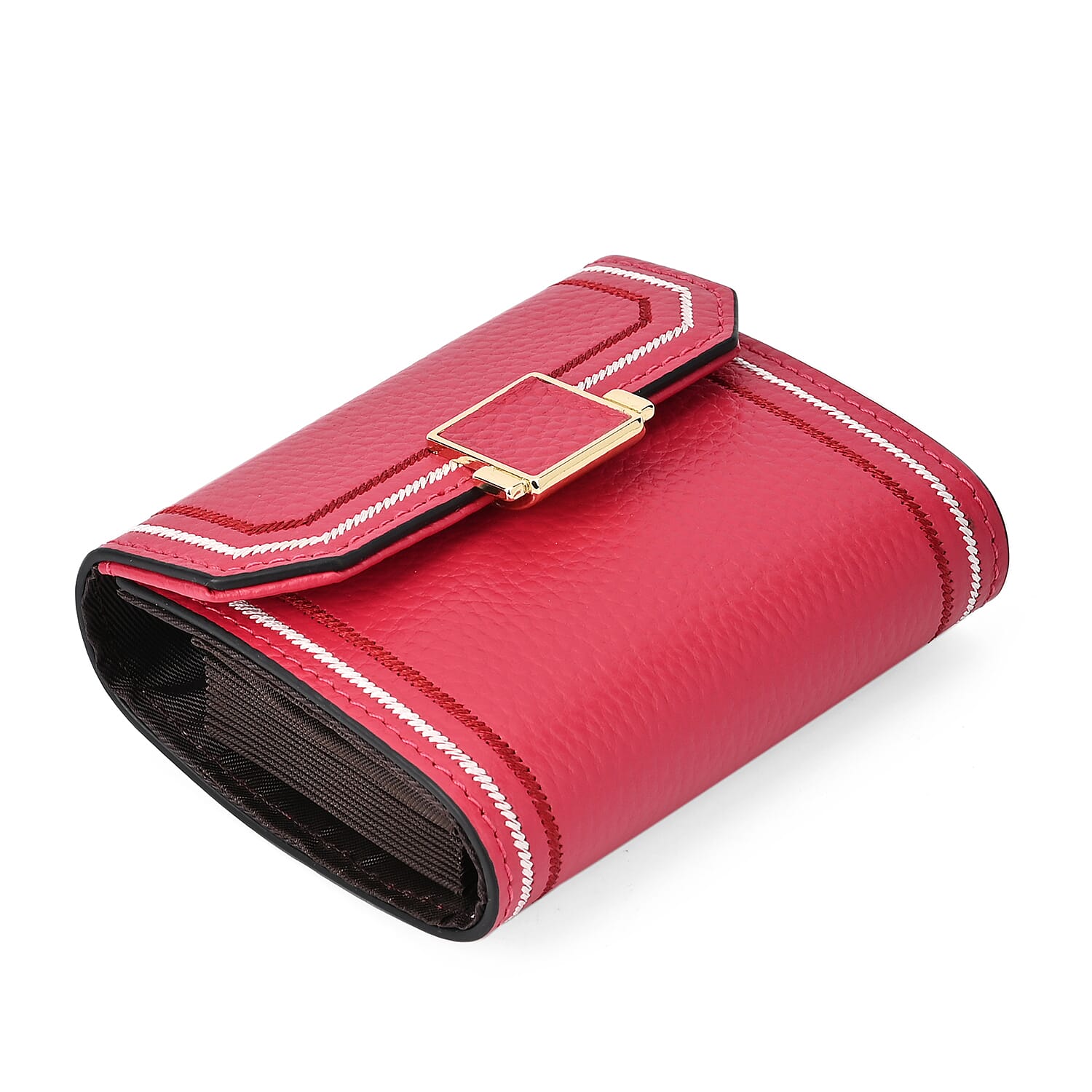 Genuine Leather 11 Card Slot Wallet with RFID Protection - Fuchsia 7631229 3