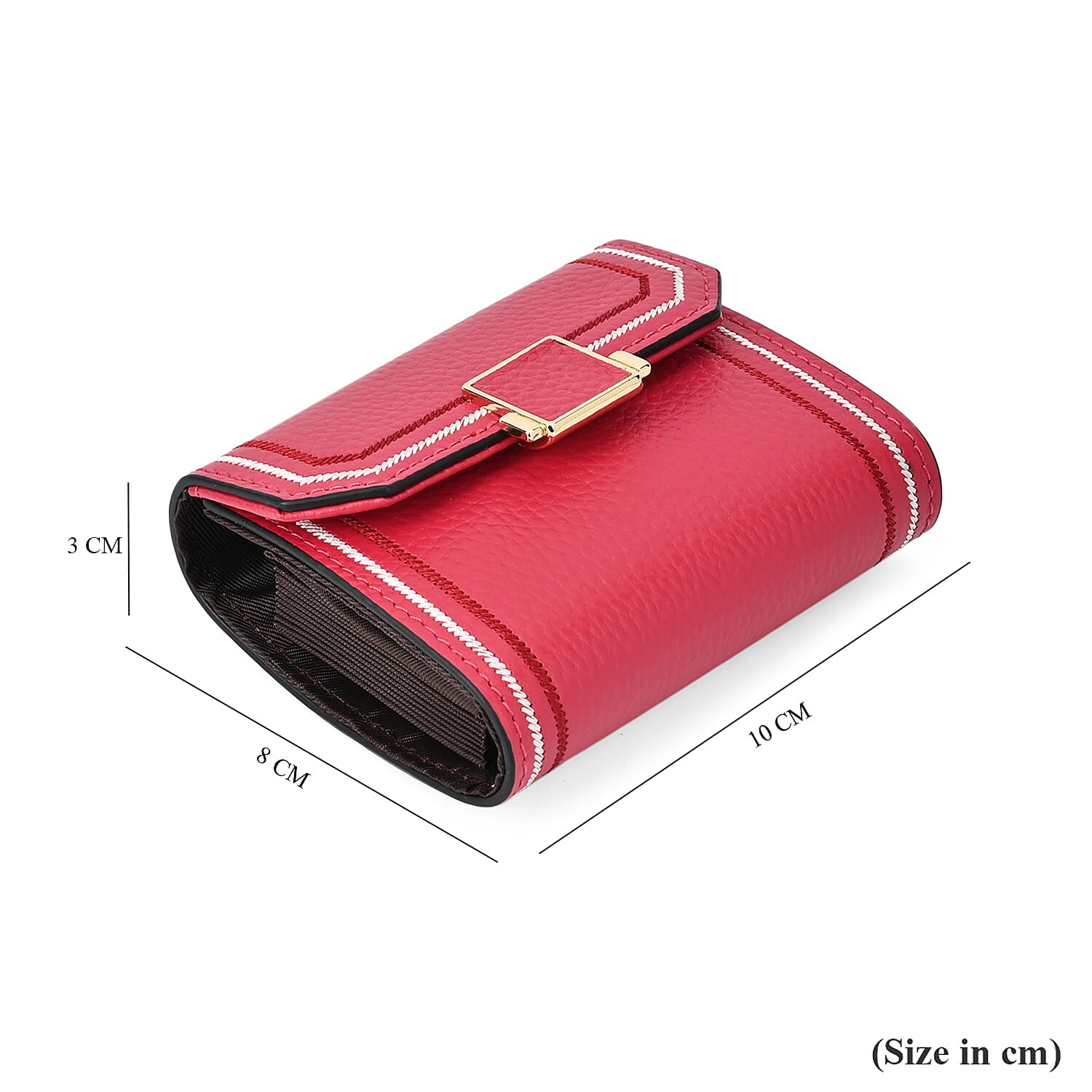 Genuine Leather 11 Card Slot Wallet with RFID Protection - Fuchsia 7631229 6