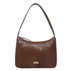Assots London Genuine Leather Tote Bag with Zipper Closure - Tan