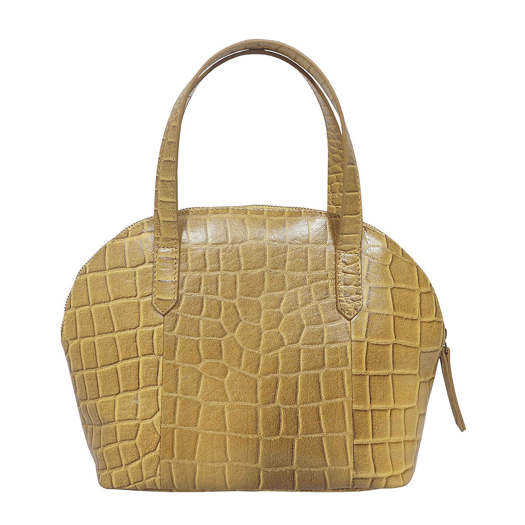 Assots London Cheryl Genuine Leather Tote Bag - Mustard