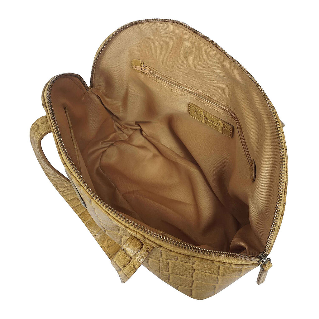 Assots London Cheryl Genuine Leather Tote Bag - Mustard