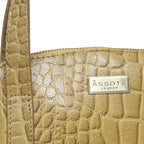 Assots London Cheryl Genuine Leather Tote Bag - Mustard