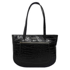 Assots London Julia Genuine Leather Tote Bag  - Black