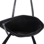 Assots London Julia Genuine Leather Tote Bag  - Black