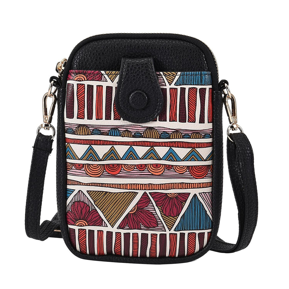 Geometric Pattern Crossbody Cell Phone Bag (Size 19x13x3 Cm) - Multi 7078903 0