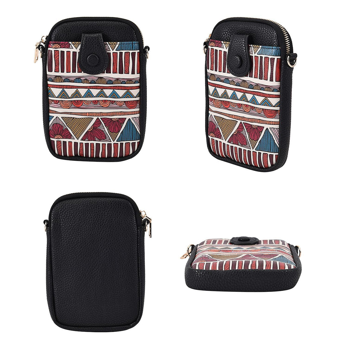 Geometric Pattern Crossbody Cell Phone Bag (Size 19x13x3 Cm) - Multi 7078903 4