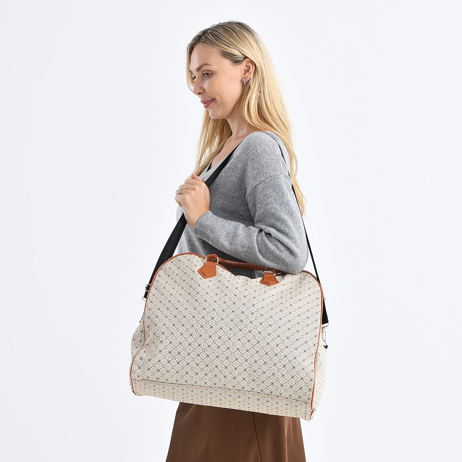 Geometric Pattern Travel Duffle Bag with Shoulder Strap (100 cm) 8233366 3