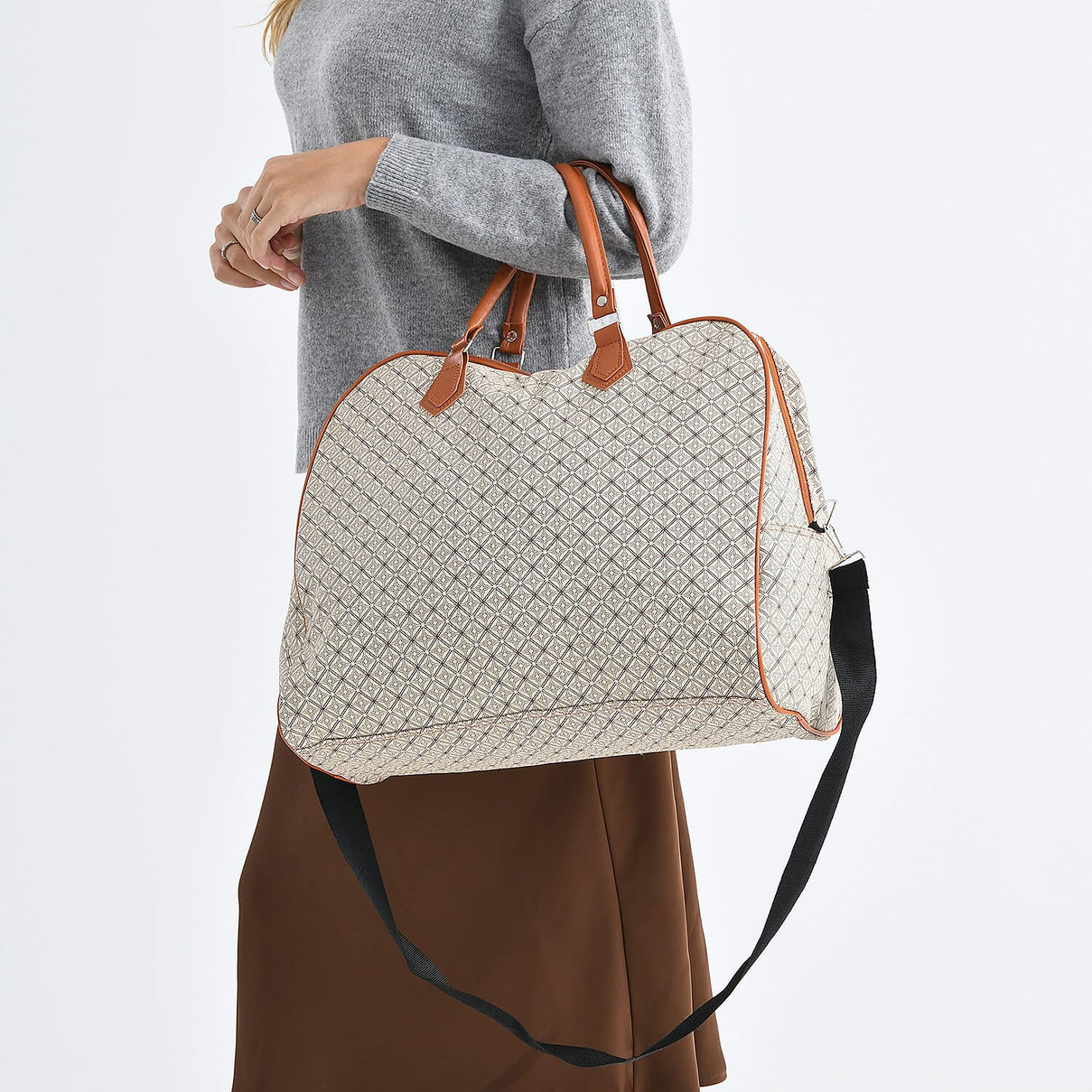 Geometric Pattern Travel Duffle Bag with Shoulder Strap (100 cm) 8233366 4