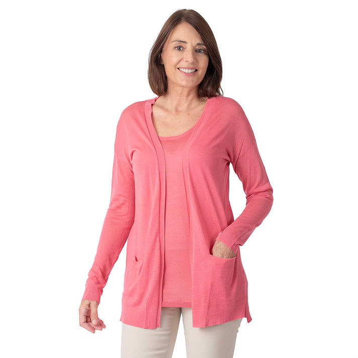 Geox Ladies Fine Gauge Cardigan (Size L) - Dark Begonnia 7852300 1