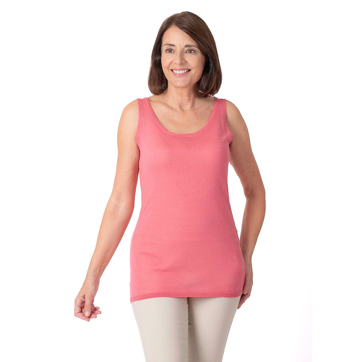 Geox Ladies Fine Gauge Tank Top (Size L) - Dark Begonnia V32611285 1