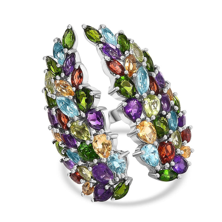 GP Italian Garden - African Amethyst, Citrine &amp; Multi Gemstones Ring in Rhodium Overlay Sterling Silver 6.42 Ct. 8017493 1