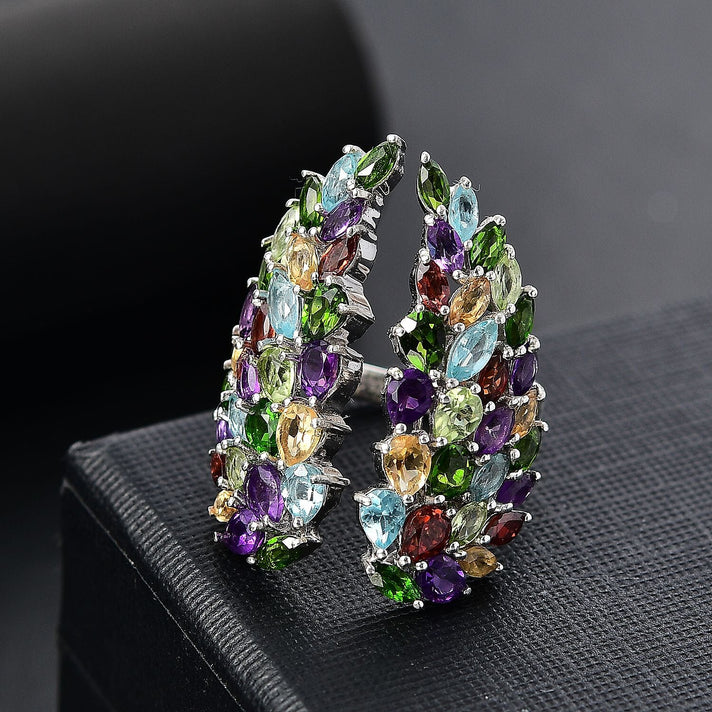 GP Italian Garden - African Amethyst, Citrine &amp; Multi Gemstones Ring in Rhodium Overlay Sterling Silver 6.42 Ct. 8017493 2