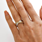 GP Lab Grown Diamond (SI-GH) & Blue Sapphire Ring in 18K Vermeil Yellow Gold Plated Sterling Silver