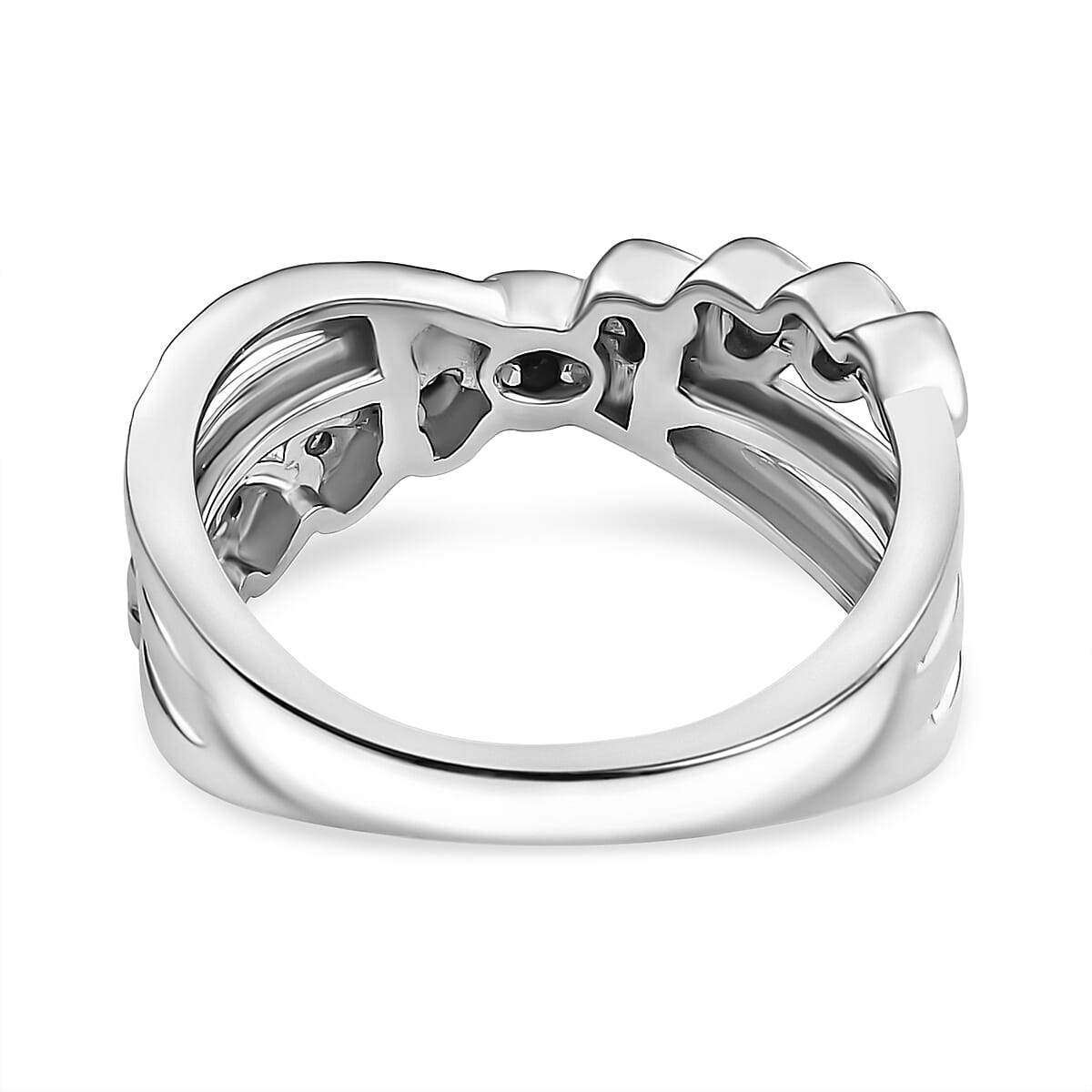 GP Lab Grown Diamond (SI-GH) and Blue Sapphire Ring in 18K Vermeil Yellow Gold Plated Sterling Silver 8028981 5