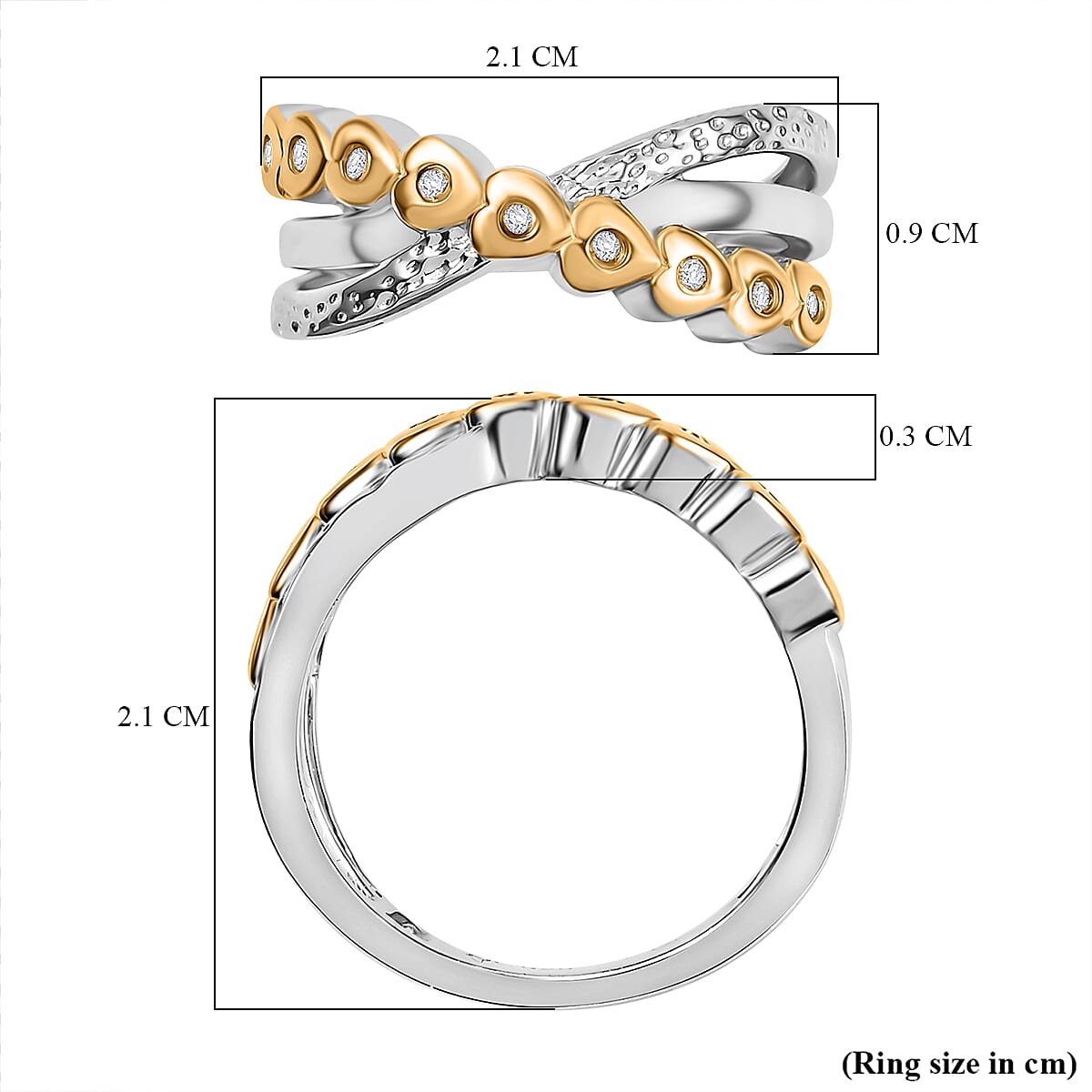 GP Lab Grown Diamond (SI-GH) and Blue Sapphire Ring in 18K Vermeil Yellow Gold Plated Sterling Silver 8028981 6