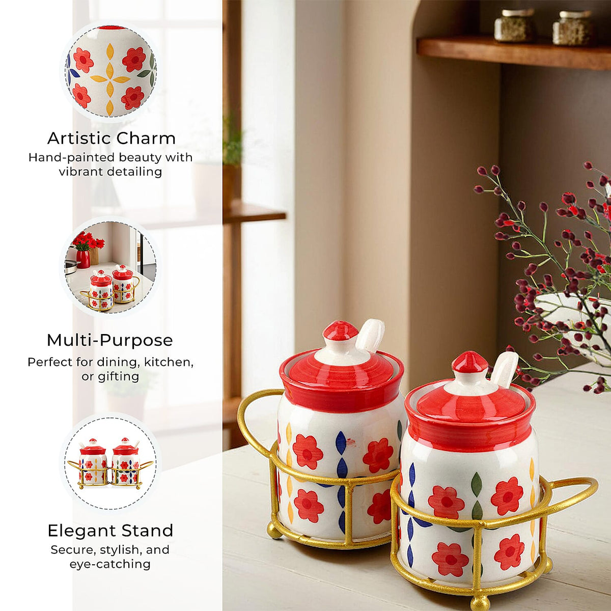 Glass Jar (Size - One Size) - Pink &amp; Pink V32575645 4