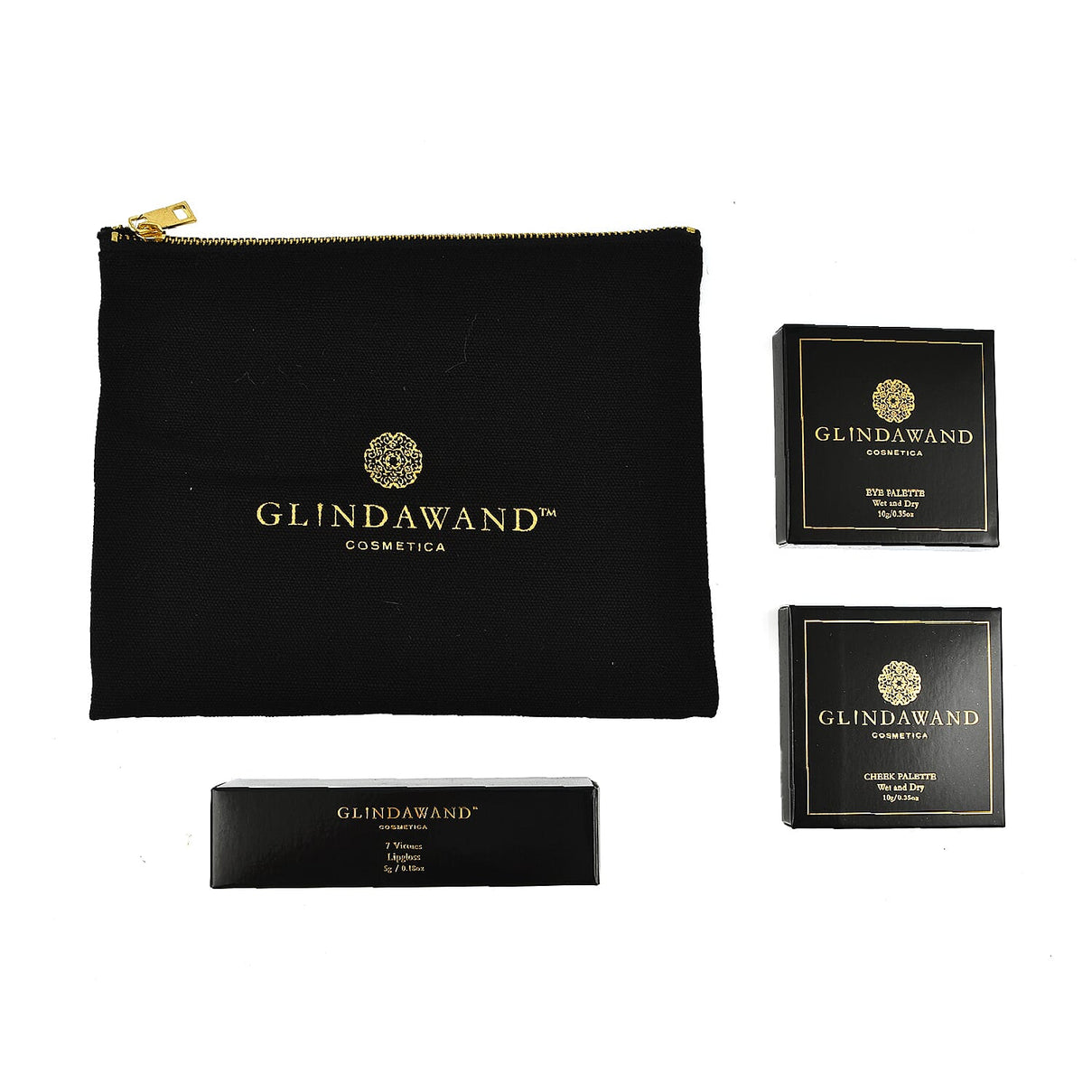 GlindaWand Smokey Night - Look 4 (1 x Smoke Fuma Eye Make Up Palette, 1 x Ava Cheek Palette, 1 x Patience Lipgloss and 1 x GlindaWand Makeup Bag) 7065651 0