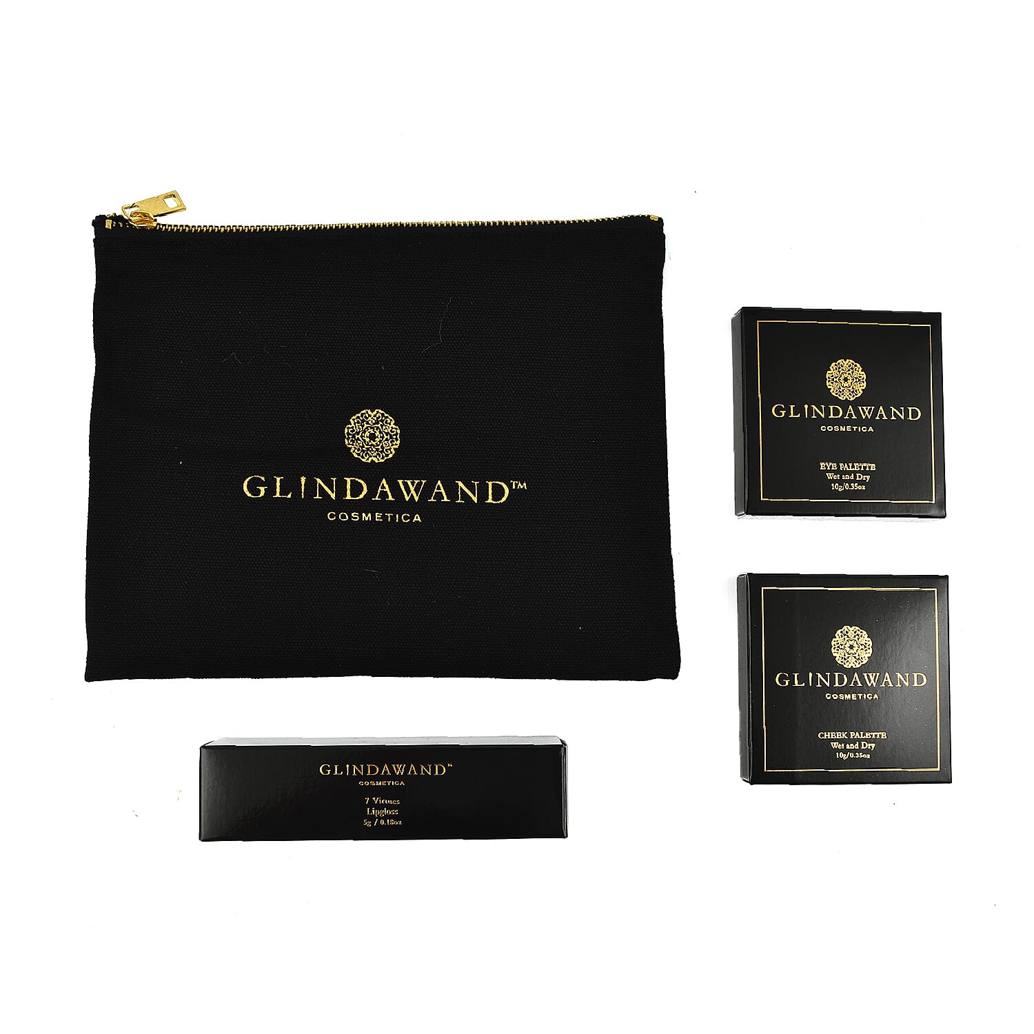 GlindaWand Smokey Night - Look 4 (1 x Smoke Fuma Eye Make Up Palette, 1 x Ava Cheek Palette, 1 x Patience Lipgloss and 1 x GlindaWand Makeup Bag) 7065651 0