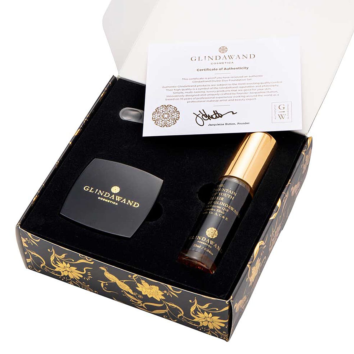 Glindawand: Duo Gift Box (Incl. Fountain of Youth Elixir - 25ml and Divinity Foundation Make Up - 10G) - Ebony 7147677 1