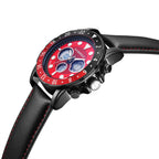 Globenfeld Limited Edition Mirage Mens Watch - 3ATM Water Resistancy With Leather Strap 5 Year Warranty - Red