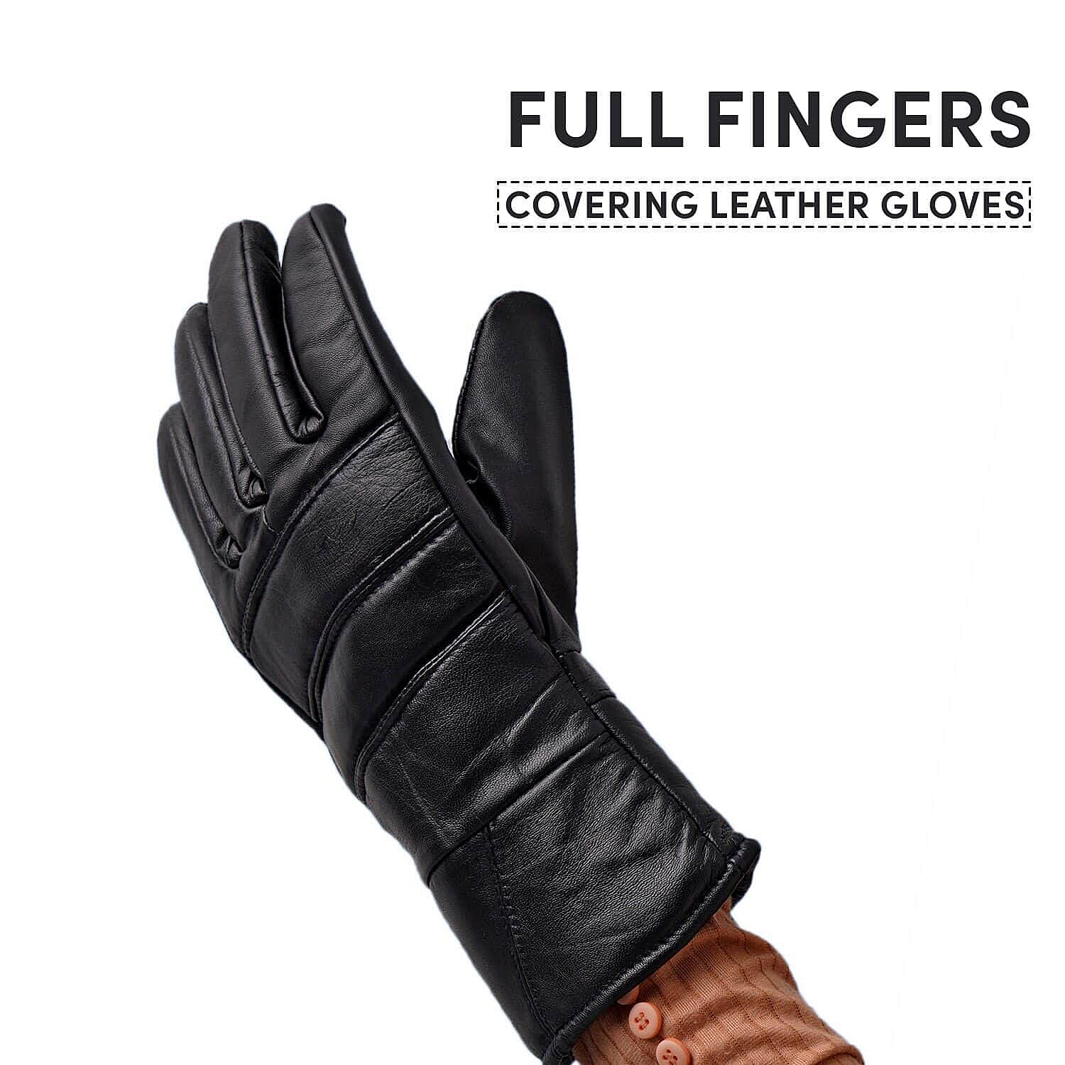 100% Genuine Leather Gloves - Black 7197880 2