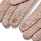 Elegant Cashmere Touch Screen Pearl Embellishments Gloves - Beige