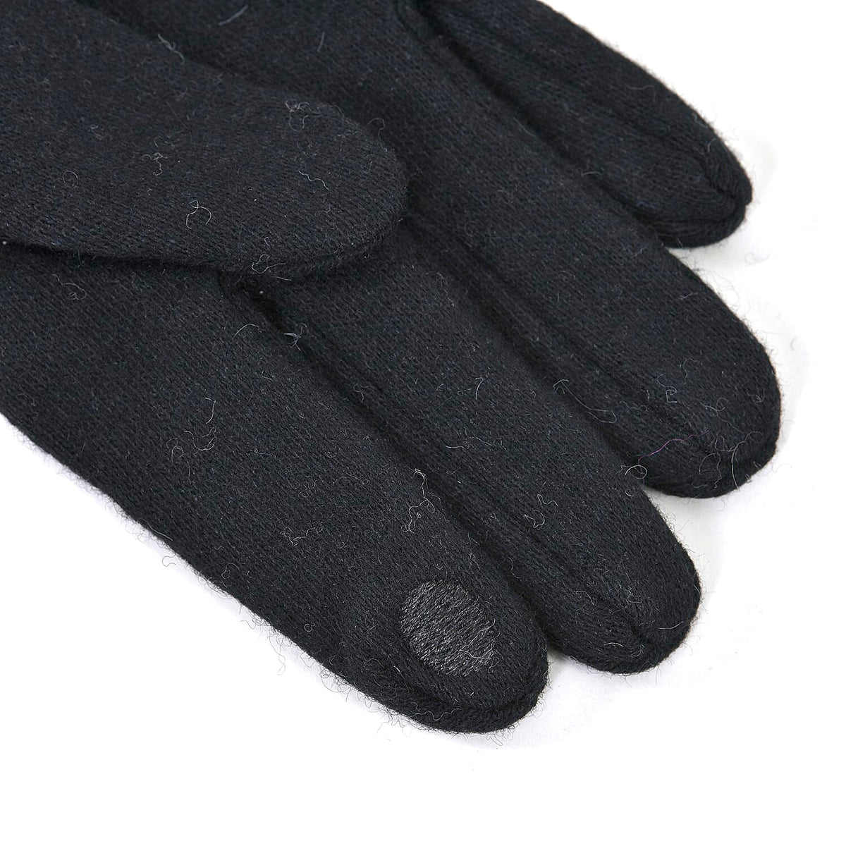 Luxurious 70% Cashmere Gloves with Faux Fur Trim- Black 7733545 9