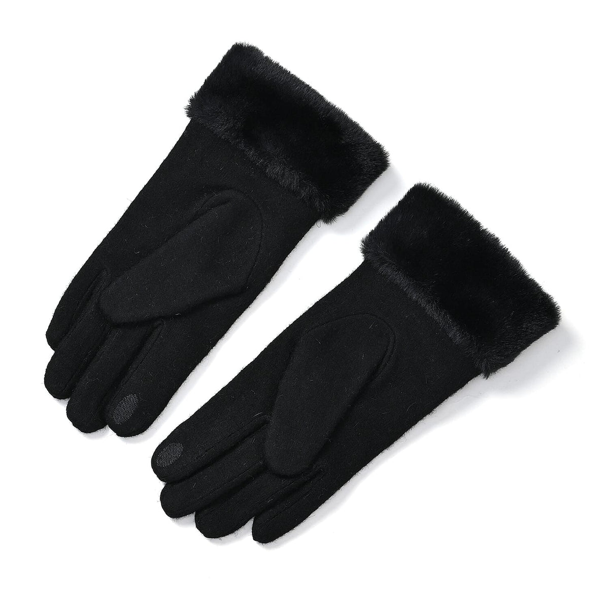 Cashmere-Blend Winter Gloves with Faux Fur Trim and Bow Detail - Touchscreen Friendly V32607748 8