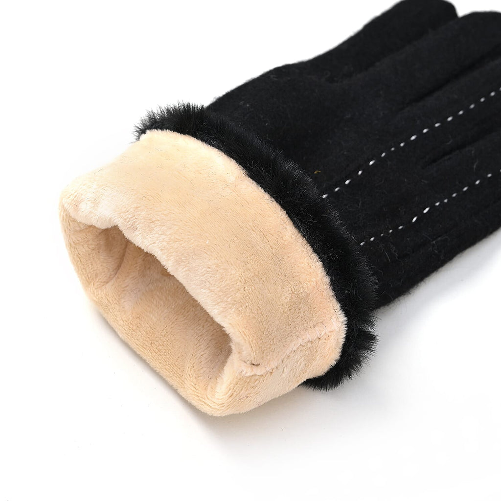 Cashmere Wool Gloves (24 x 9cm) - Black