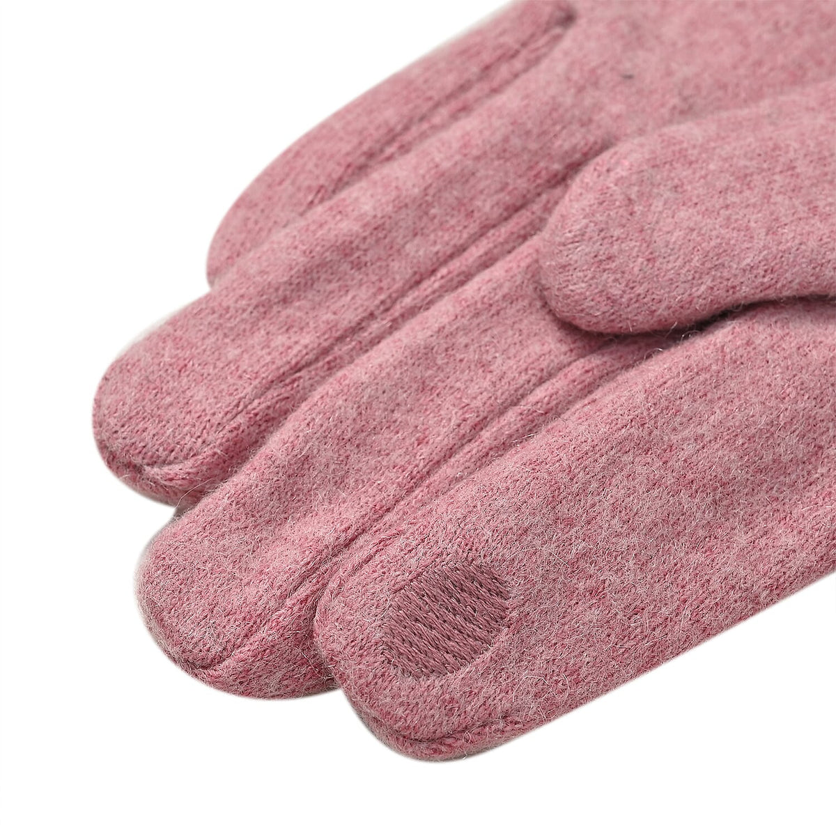 Luxury Cashmere Wool Gloves With Detailing and Fleece Lining - Pink 7851237 6
