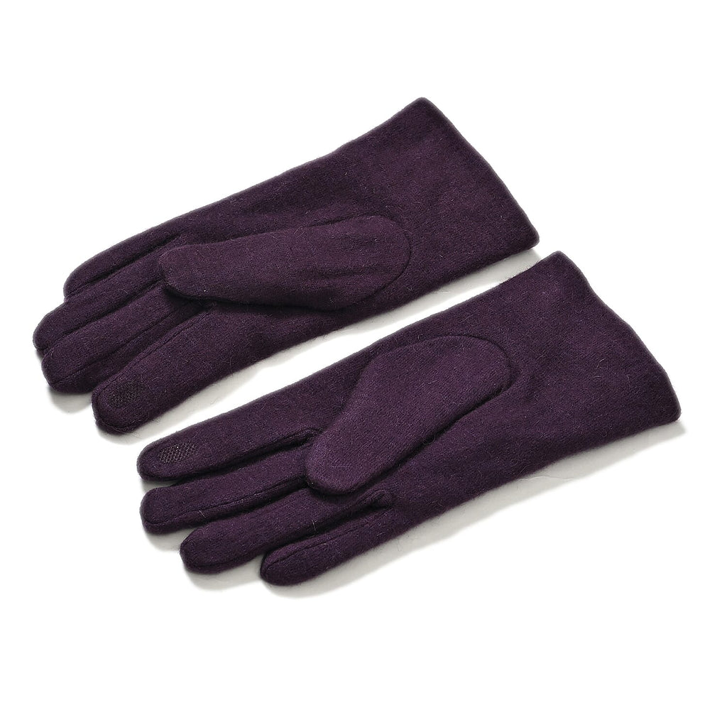 Gloves - 70% cashmere wool - One Size- Purple