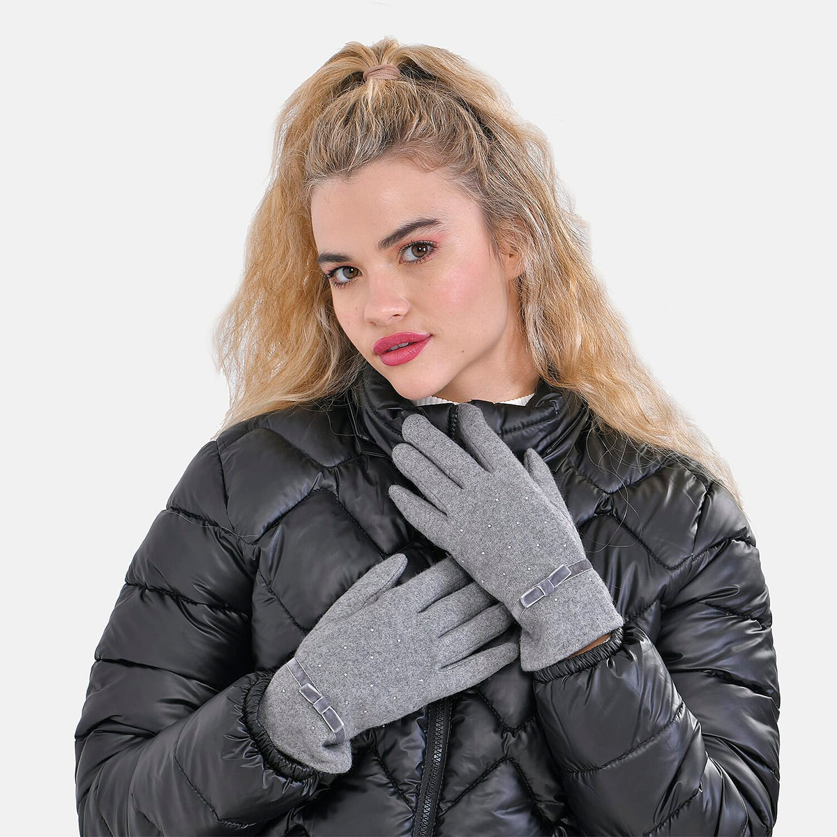 Cashmere Wool Gloves - Grey 7620975 1