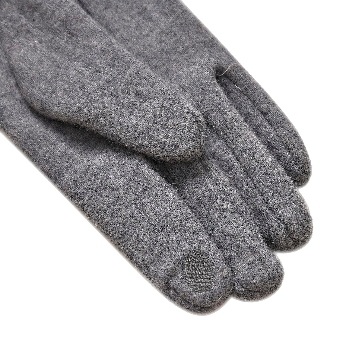 LUXURY GIFT MEGA OFFER- Cashmere Double Layer Gloves with Warm Fleece Interior and Faux Fur Trim (Touch Screen Usable) - Grey 7620954 5