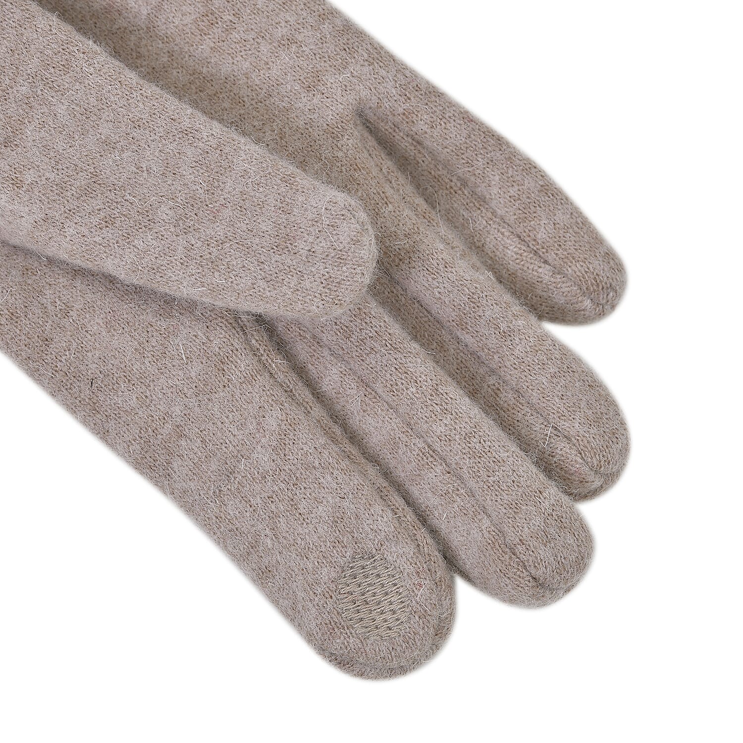 Cashmere Double Layer Gloves with Warm Fleece Interior &amp; Faux Fur Trim (Touch Screen Usable)- Beige 7621000 5