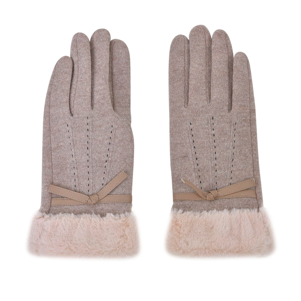Cashmere Gloves With Faux Fur With Touch Screen Function 7621016 7