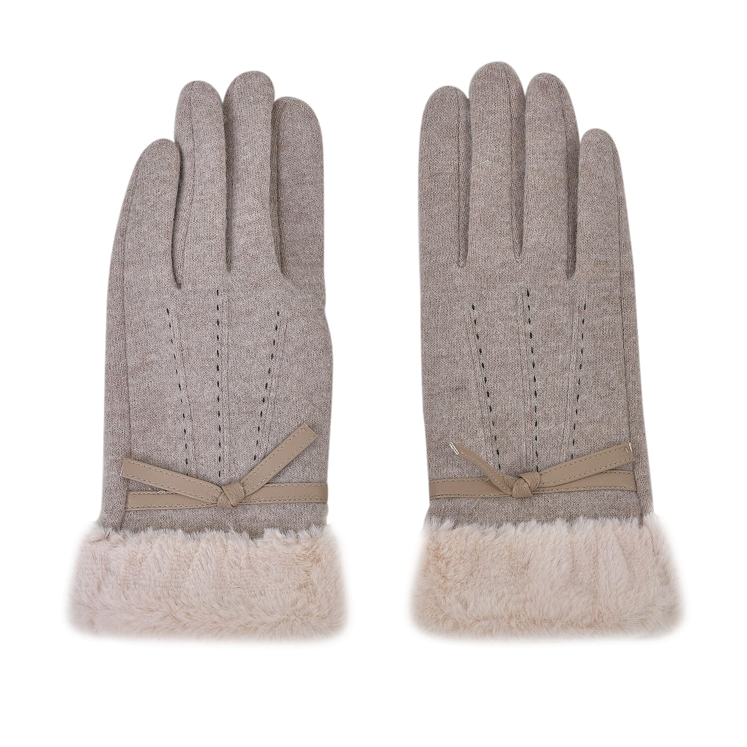 Cashmere Gloves With Faux Fur With Touch Screen Function 7621016 7
