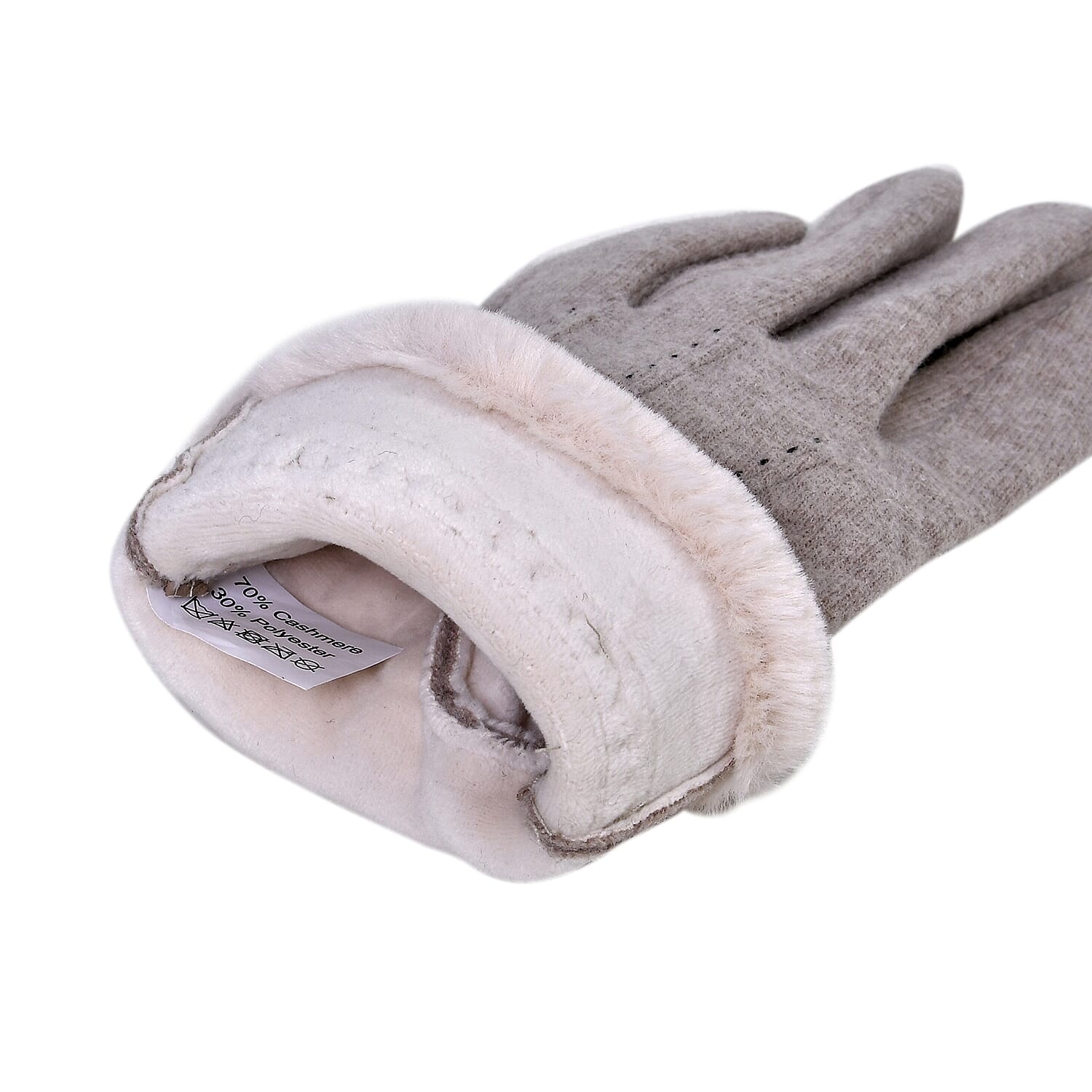 Cashmere Gloves With Faux Fur With Touch Screen Function 7621016 12