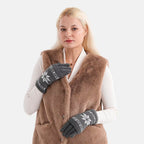 Two-in-One 5-finger Gloves & Fingerless Gloves (23 X 9 cm) - Grey