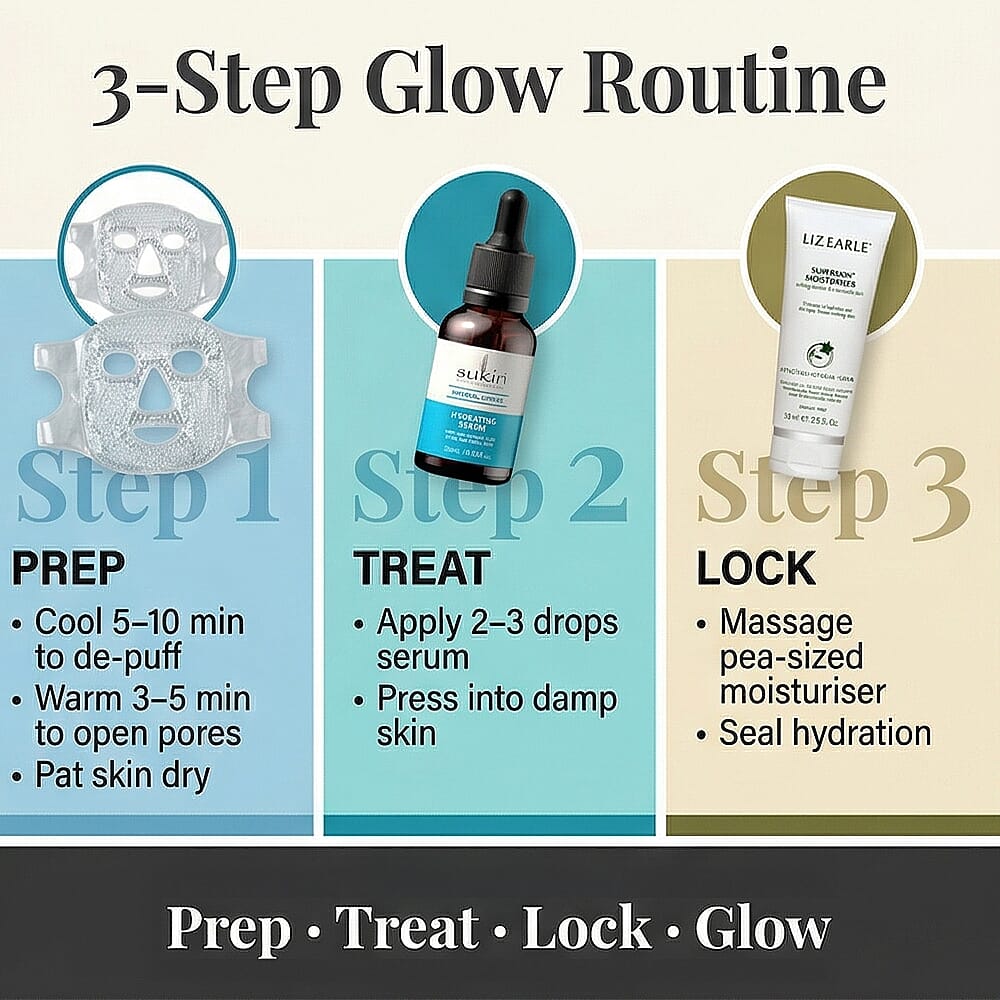 Set of 3- Everyday Glow Kit (Incl. Sukin Hydrating Serum, Liz Earle Moisturiser Superskin &amp; Hot and Cold Therapy Face Mask and Eye Pad Set) 221311432 1