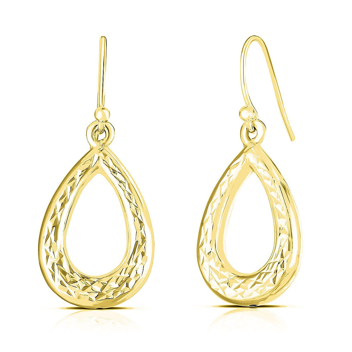 Gold Overlay Sterling Silver Dangle Earrings (with Hook) 7489161 0