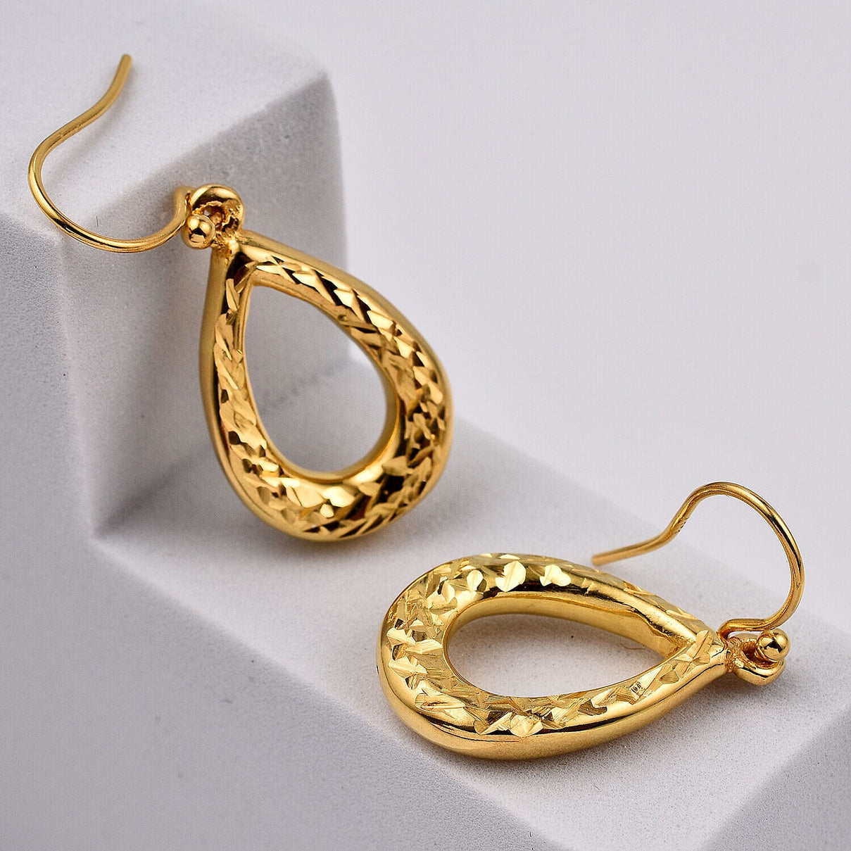 Gold Overlay Sterling Silver Dangle Earrings (with Hook) 7489161 1