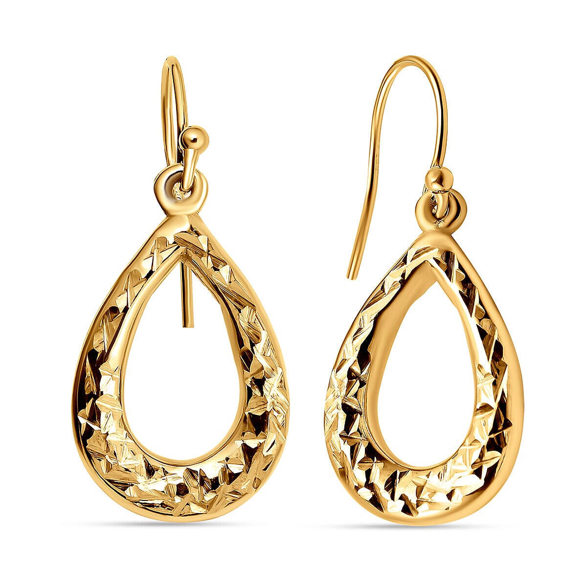 Gold Overlay Sterling Silver Dangle Earrings (with Hook) 7489161 3