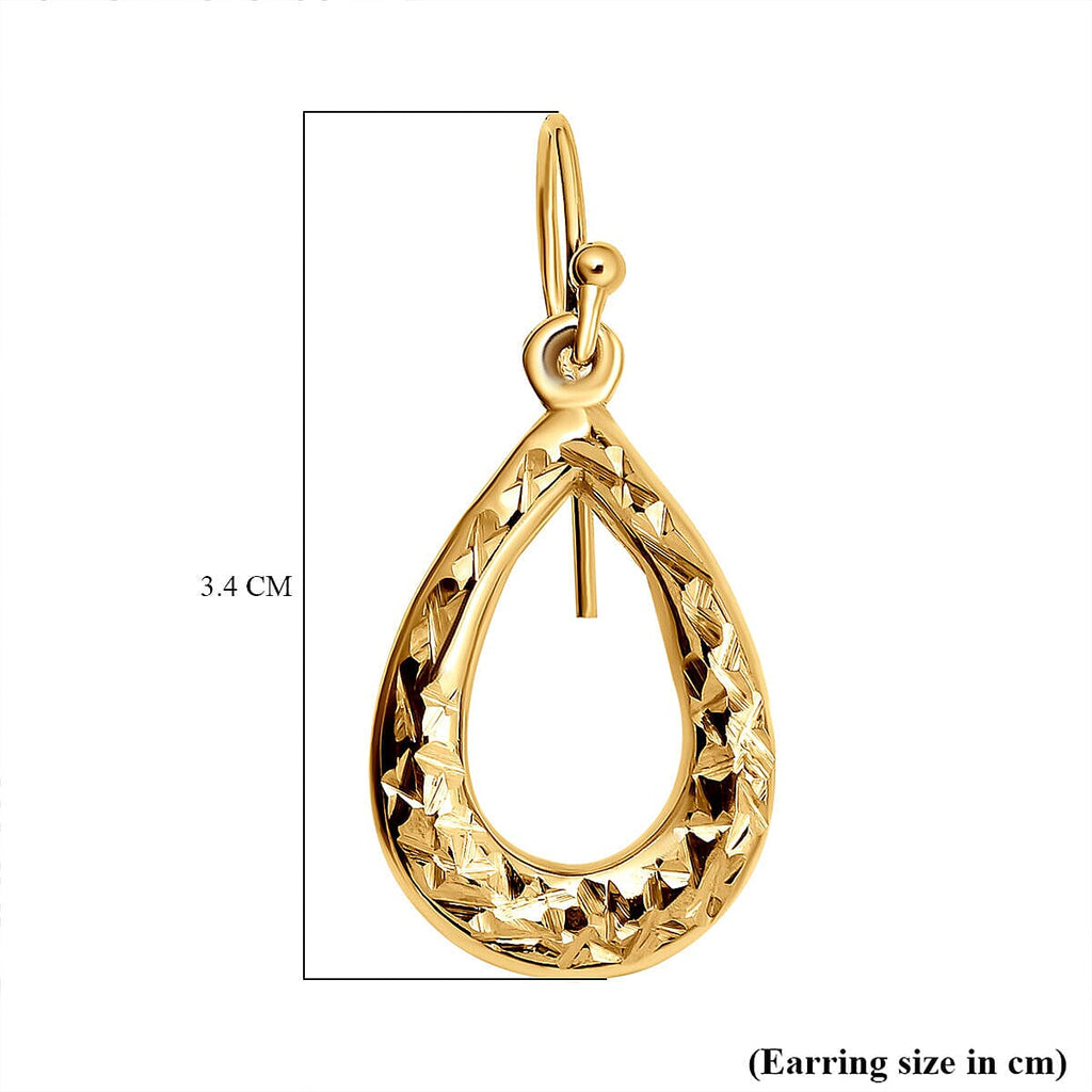 Gold Overlay Sterling Silver Dangle Earrings (with Hook)