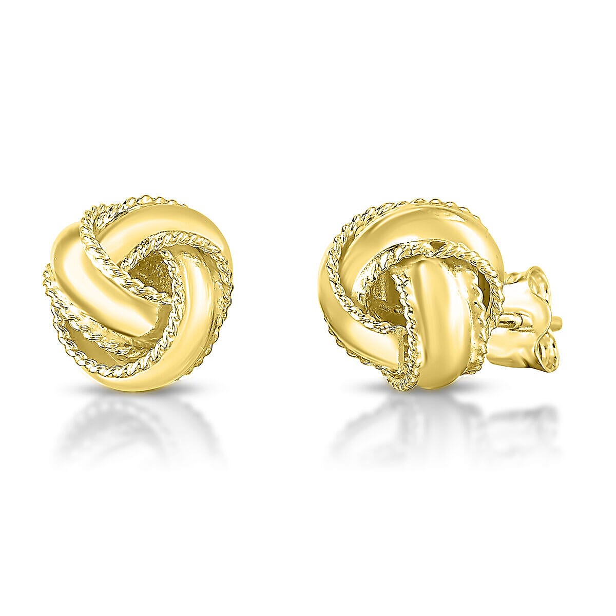 Gold Overlay Sterling Silver Knot Earrings 7489139 0