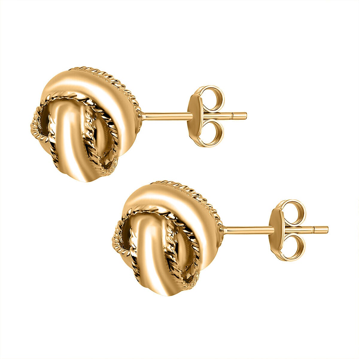 Gold Overlay Sterling Silver Knot Earrings 7489139 3