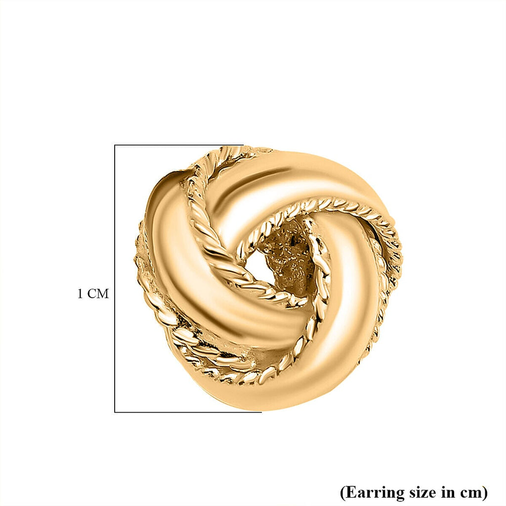Gold Overlay Sterling Silver Knot Earrings