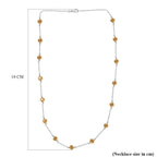 Gold Pearl Finest Austrian Crystal Necklace (Size - 20) in Platinum Overlay Sterling Silver
