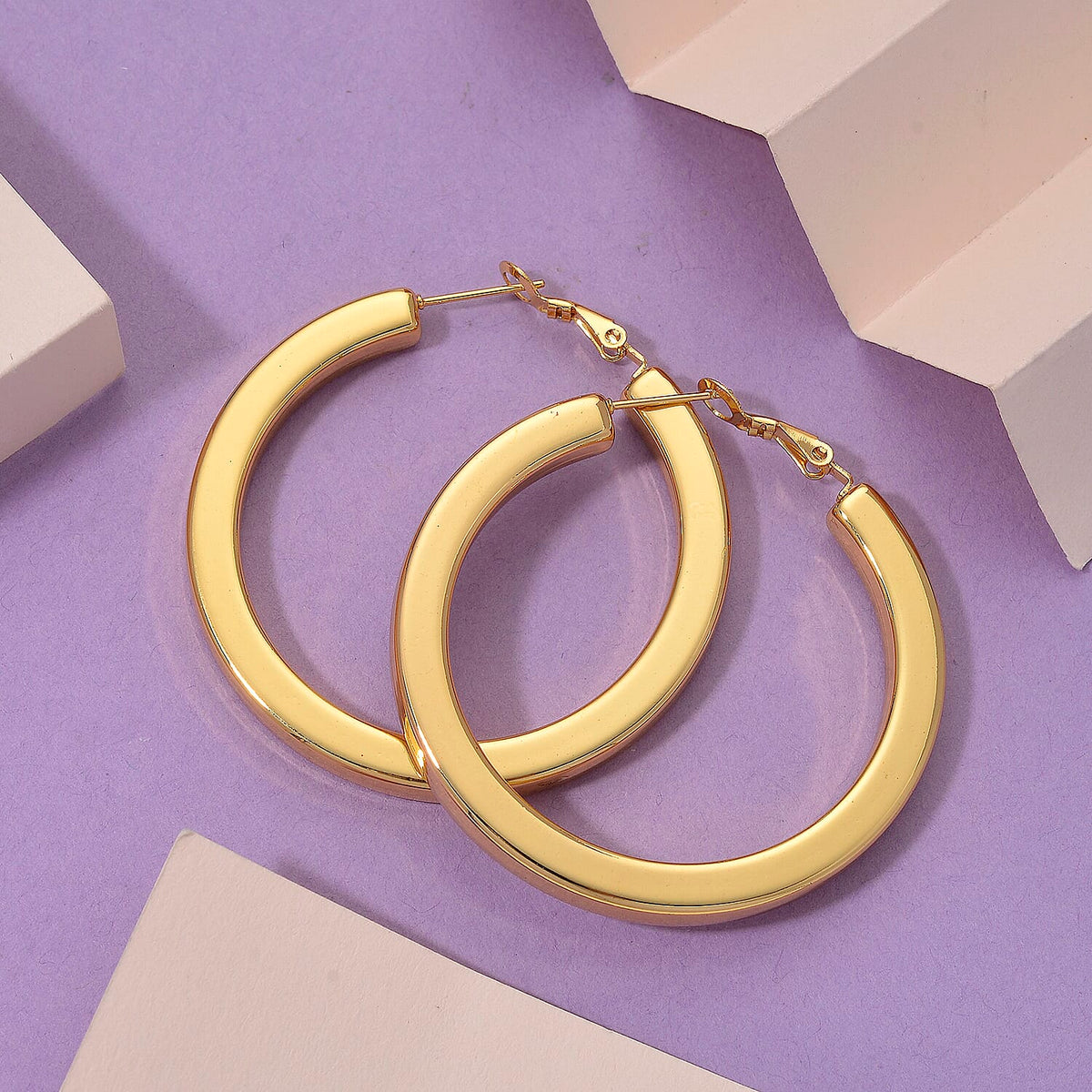 Gold Plated Hoop Earring with Clasp 8308628 2