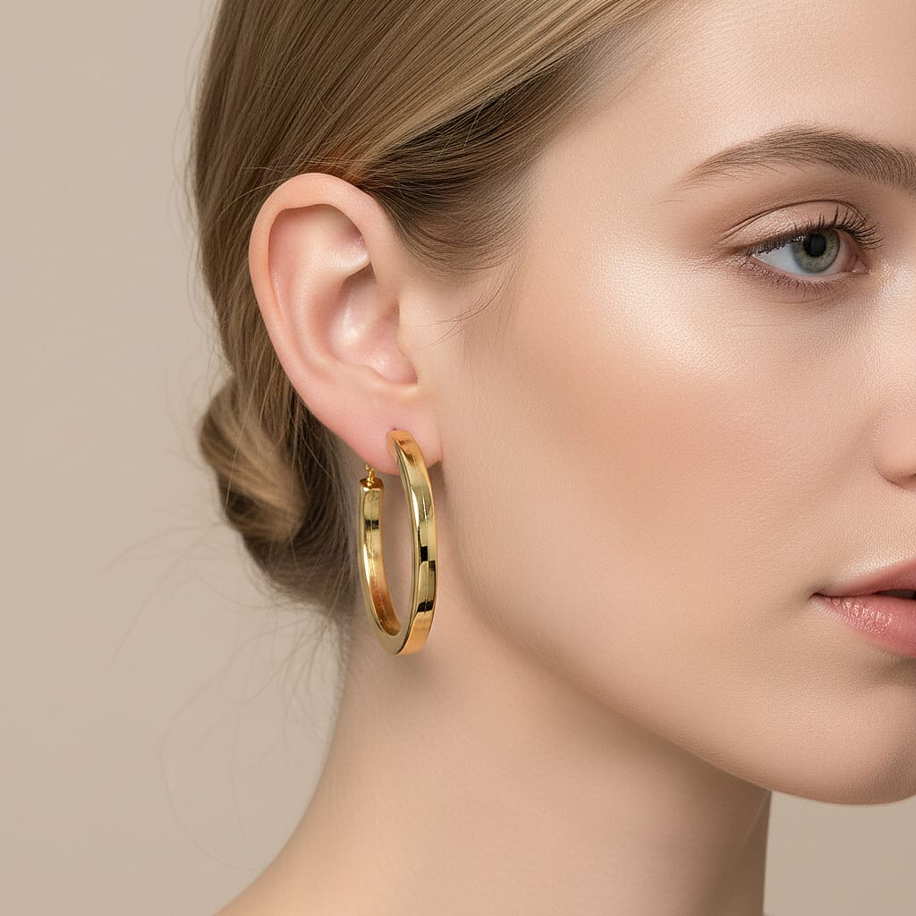 Gold Plated Hoop Earring with Clasp